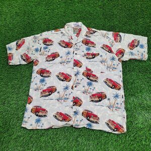 Vintage Pineapple Connection Woodie Station Wagons Button Shirt XL/XLT 25x30